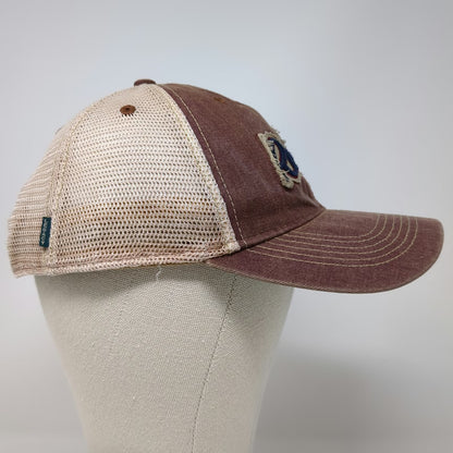 Legacy Trucker Hat Red Beige Blue One Size Idaho State Redfish Lake Lodge Mesh