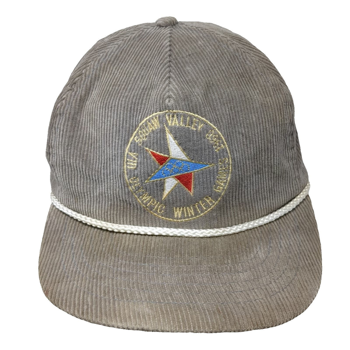 Natural Season 5 Panel Gray Hat One Size Olympic Games Corduroy Rope Snapback