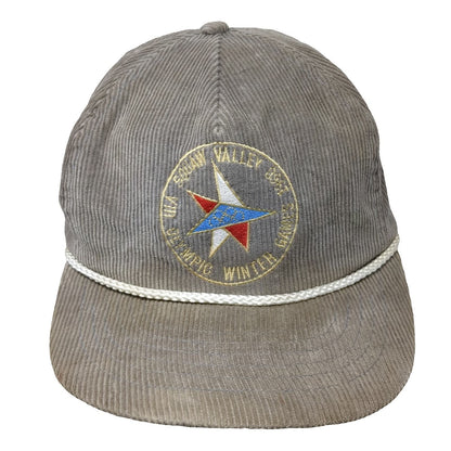 Natural Season 5 Panel Gray Hat One Size Olympic Games Corduroy Rope Snapback