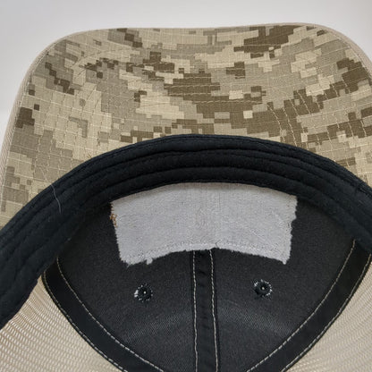 K-Products Trucker Hat Beige One Size Mesh Back Snapback Camo Flag Graybar