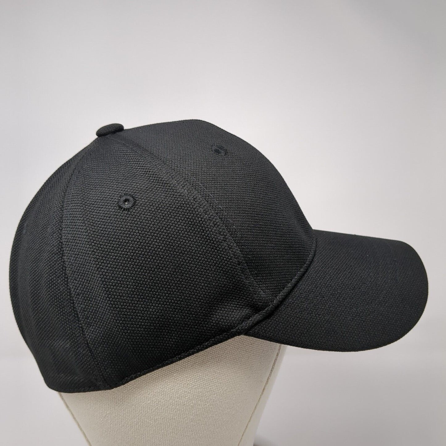 Unbranded Fitted Hat Black One Size Lightweight Vented Holes 6 Panel Blank
