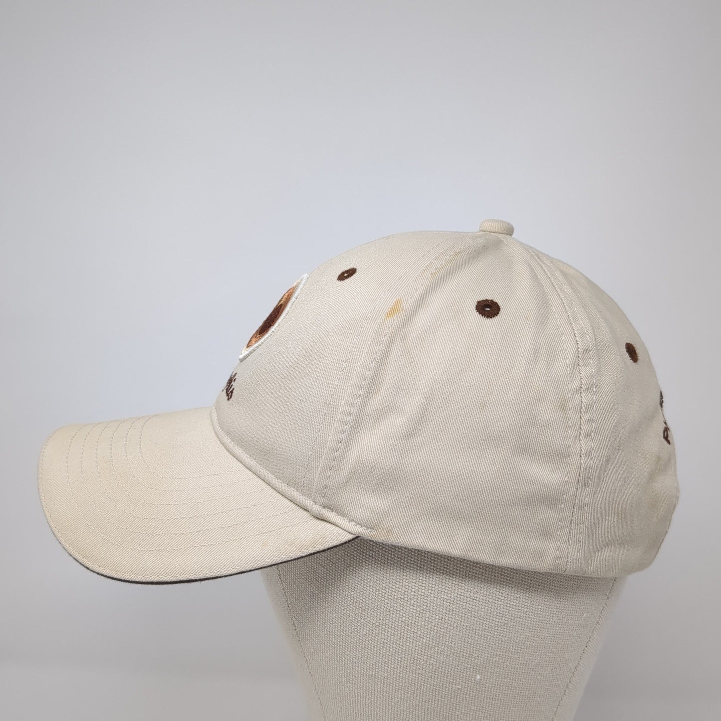 Memphis Plan! Do! Check! Baseball Cap Beige One Size Adjustable Embroidered