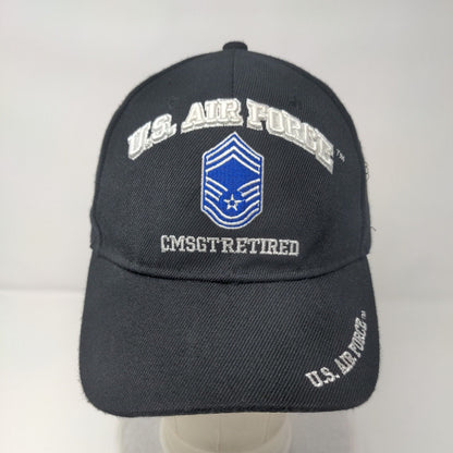 US Air Force CMSGTRETIRED Strapback Hat Black OSFM Adjustable Embroidered KYS