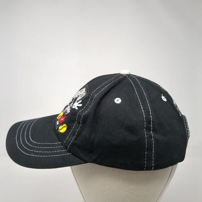 Mickey Mouse Strapback Hat Black One Size Adjustable Embroidered Disney Parks