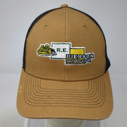 MAX Trucker Hat Brown Black One Size American Flag RE Pierson Construction Mesh