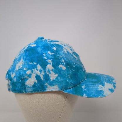 Unbranded Strapback Hat Blue One Size Adjustable Tie Dye Blank 6 Panel
