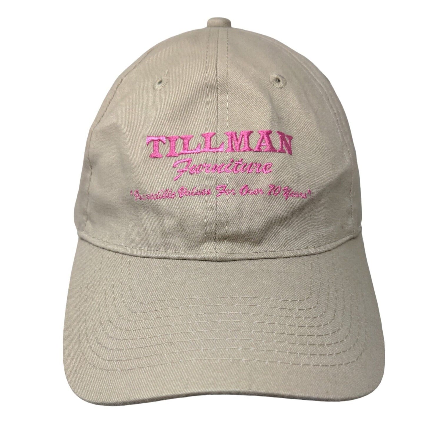 Tillman Furniture Strapback Hat Tan One Size Embroidered Fismark