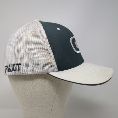 OGIO Baseball Cap White XL Mesh Back Flexfit Curved Brim Embroidered Logo Hat