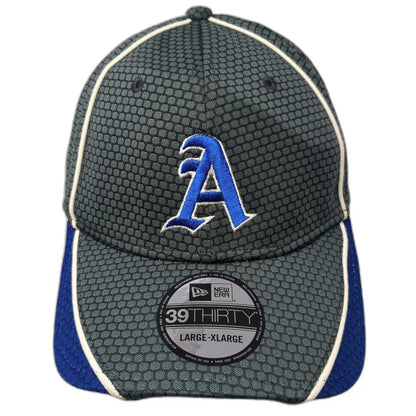 New Era Baseball Cap Gray Blue XL 39THIRTY Stretch Fit Honeycomb Gothic A Hat