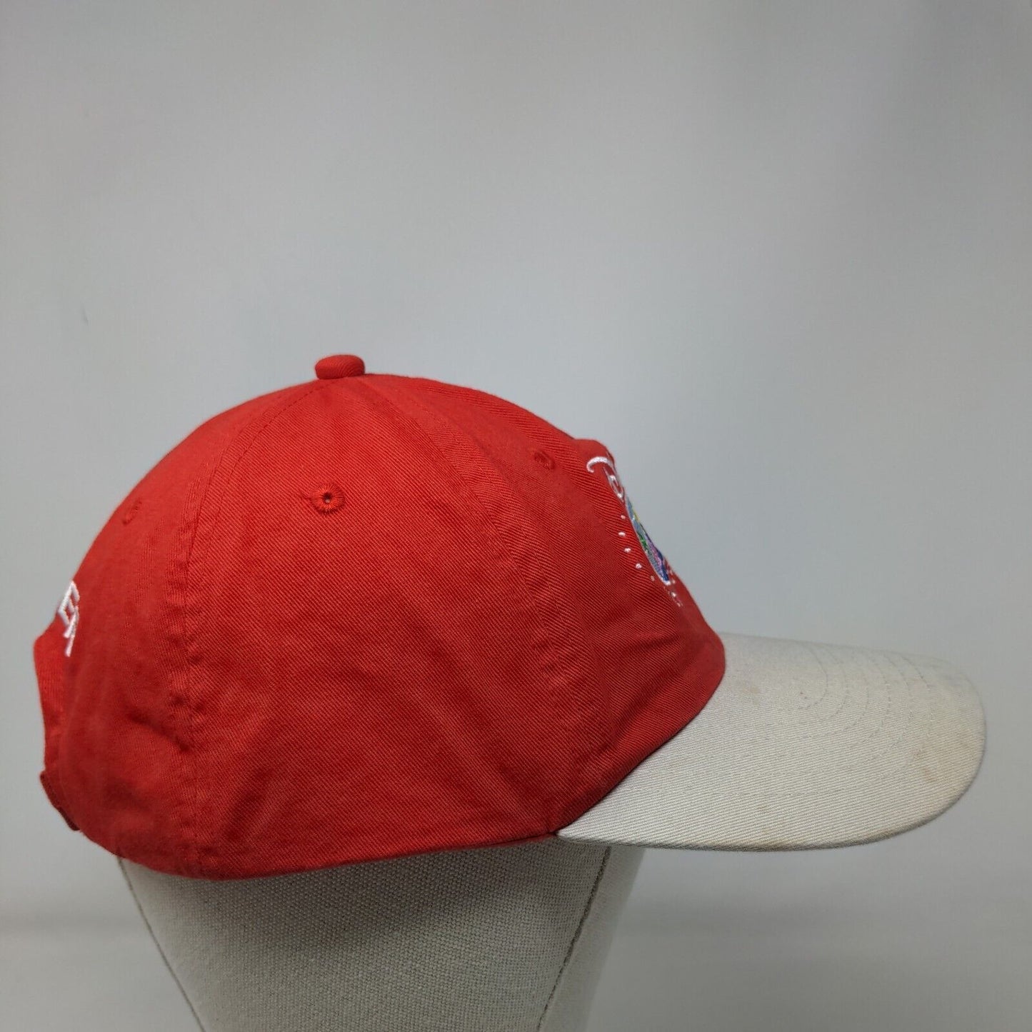 Disney Vacation Club Member Strapback Hat Red OSFA Adjustable Embroidered Cotton