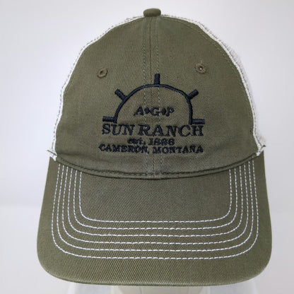 District Baseball Cap Green One Size Sun Ranch Montana Mesh Strapback Hat Stitch