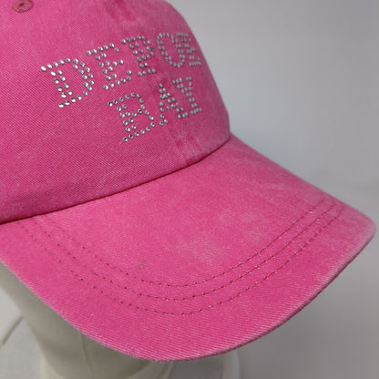 Depoe Bay Slideback Hat Pink One Size Adjustable Bling Vented Holes 6 Panel