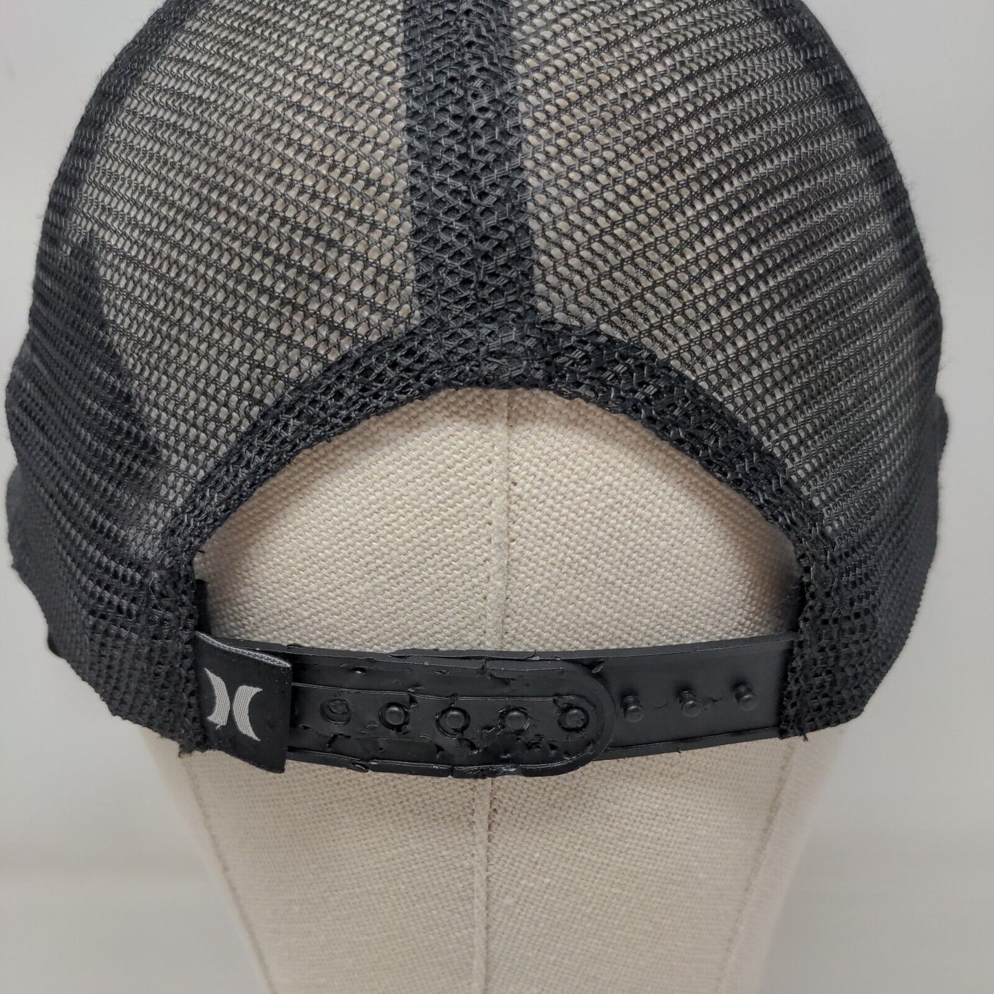 Hurley Snapback Mesh Back Trucker Hat Black One Size Embroidered