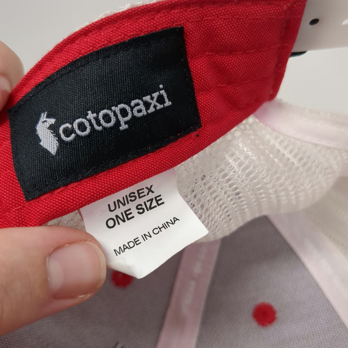 Cotopaxi Trucker Hat Red White One Size Mesh Back Snapback Mountain Patch Cotton