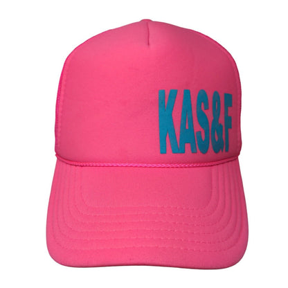 KAS&F Snapback Trucker Hat Pink OSFM Adjustable Mesh Back Rope Otto