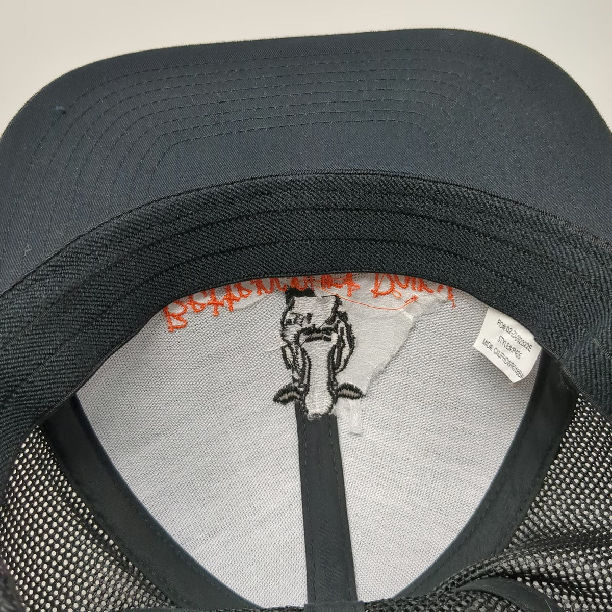Bettencourt Dairy Cow Logo Baseball Cap Black One Size Mesh Stretch Fitted Hat