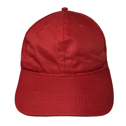 Unbranded Strapback Hat Red One Size Adjustable Vented Holes 6 Panel Blank
