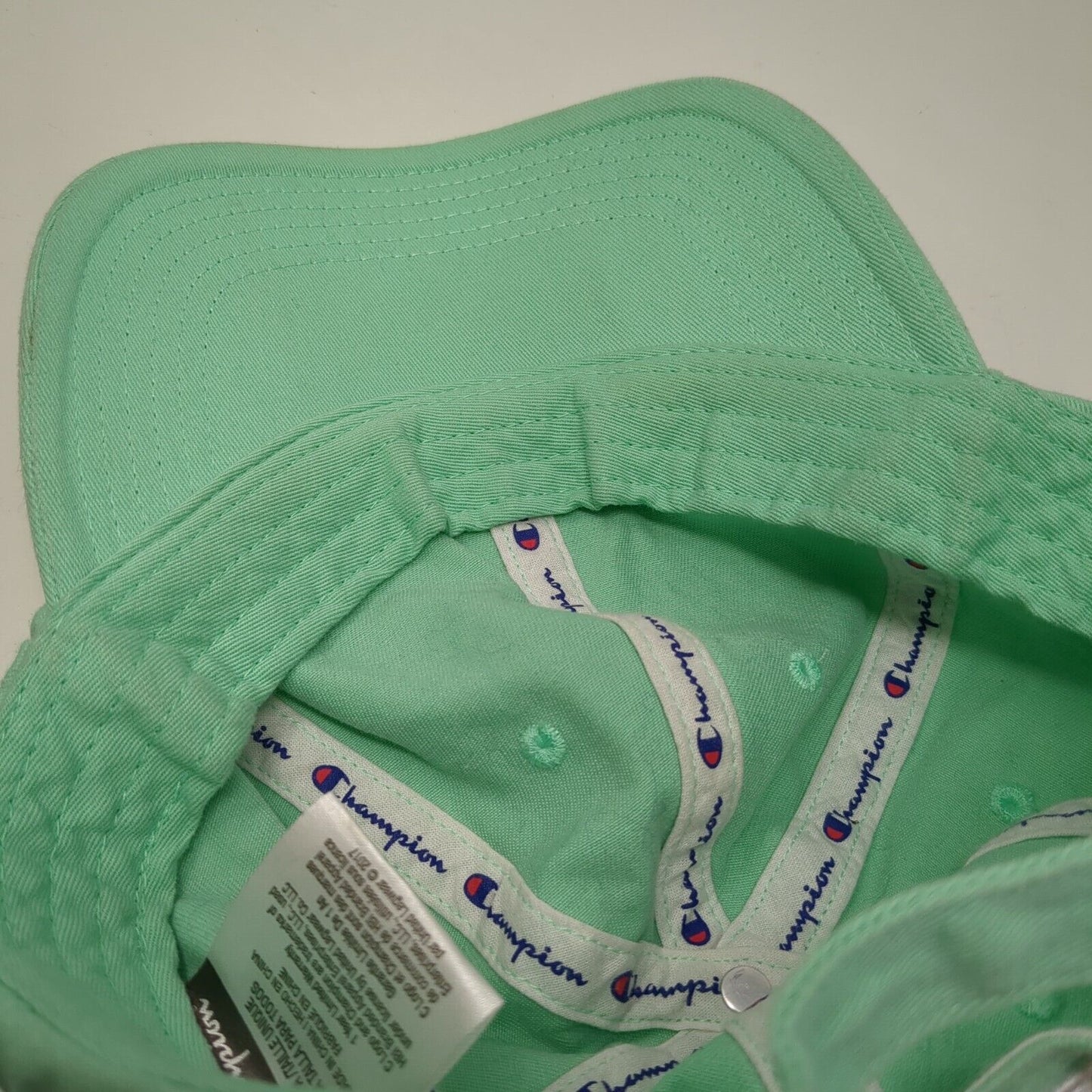 Champion Slideback Hat Green OSFA Adjustable Embroidered Vented Holes 6 Panel