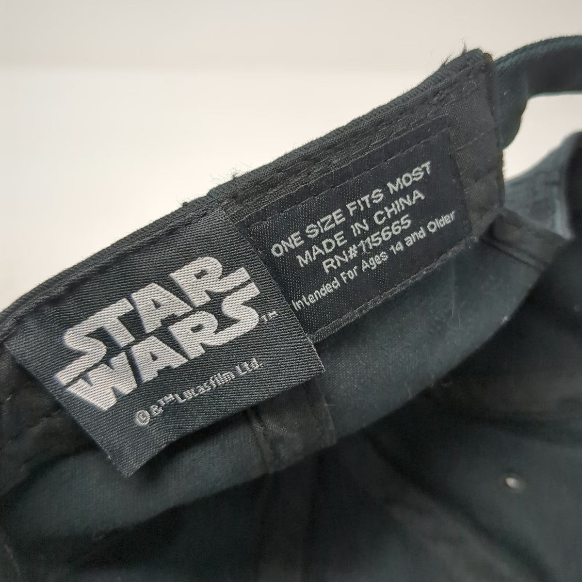 Star Wars Baseball Cap Black One Size Raised Embroidered Logo Hat Slideback