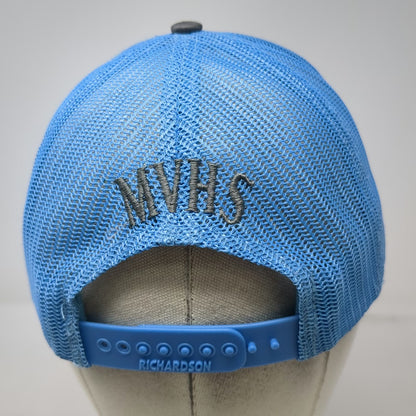 Richardson Trucker Hat Gray Blue One Size MVHS Eagle Embroidered Snapback