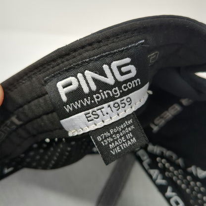 PING Trucker Hat Black One Size Snapback Golf Flexfit 110 Perforated 5-Panel