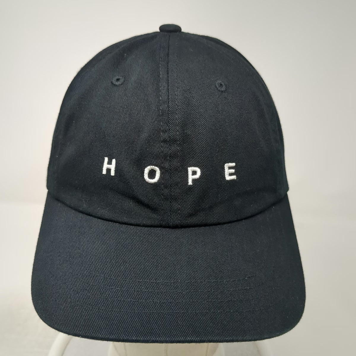 Yupoong Baseball Cap Black One Size Hope Embroidery Adjustable Slideback Hat