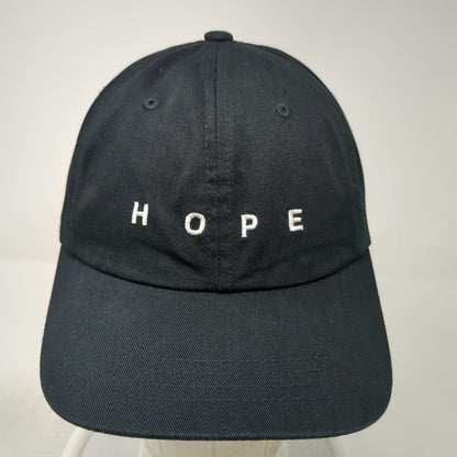 Yupoong Baseball Cap Black One Size Hope Embroidery Adjustable Slideback Hat