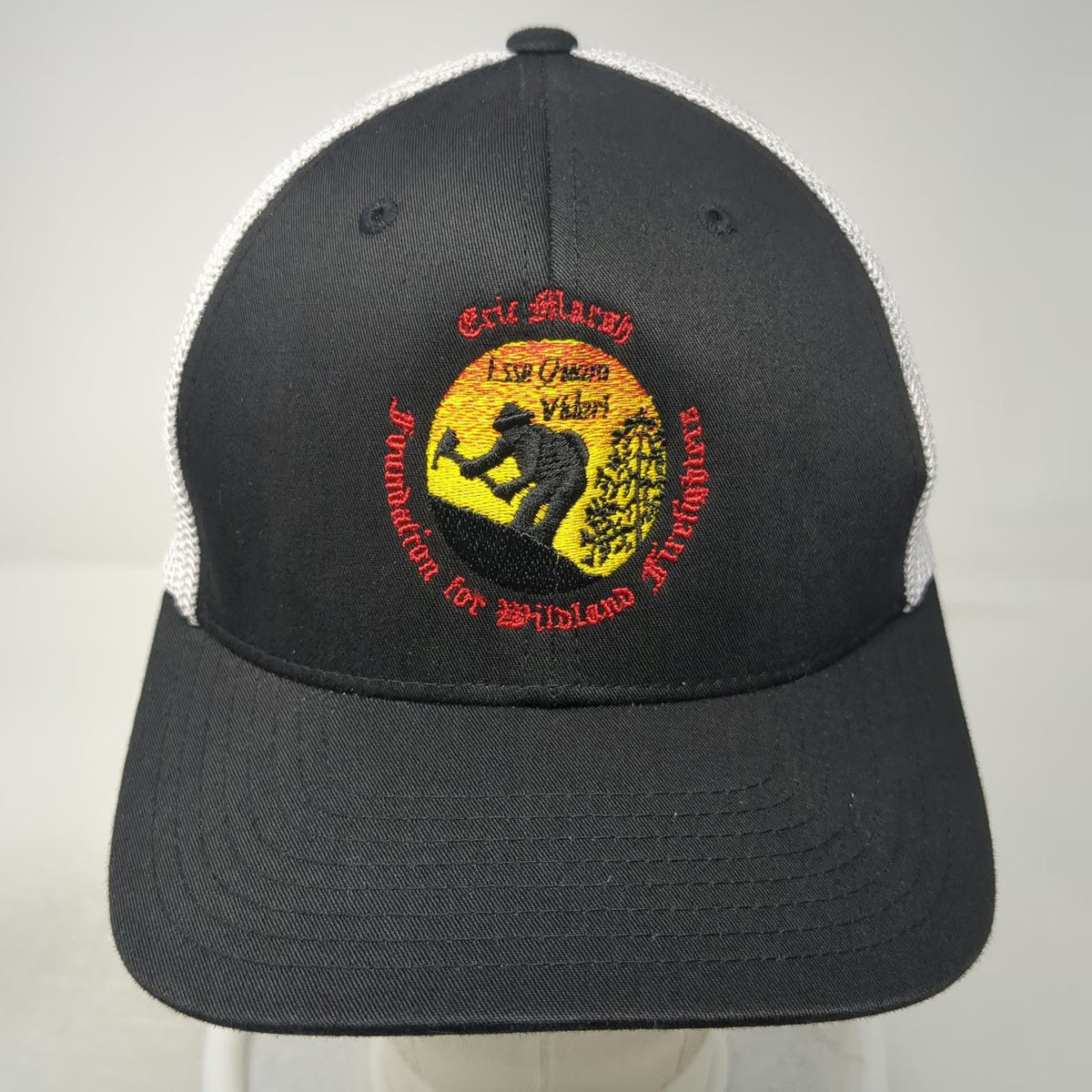 Flexfit Baseball Cap Black One Size Mesh Eric Marsh Foundation Firefighters Hat