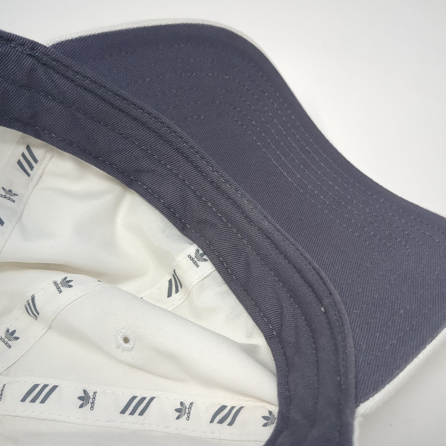 Adidas Trefoil Slideback Hat White One Size Adjustable Solid Vent Holes