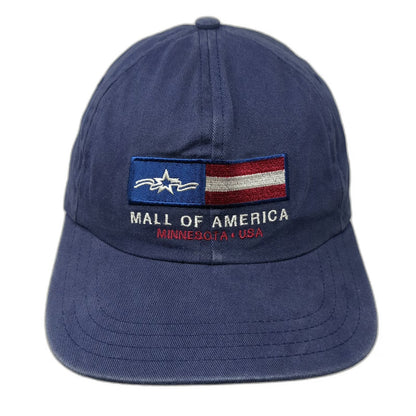 Mall of America Baseball Cap Blue One Size Strapback Minnesota USA Flag Hat