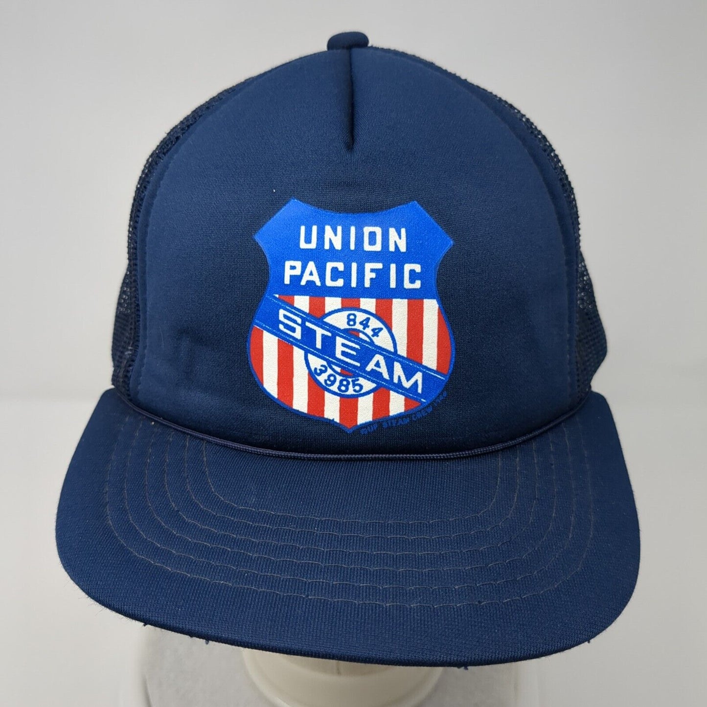 Union Pacific Steam Snapback Rope Trucker Hat Blue OSFA Mesh Back