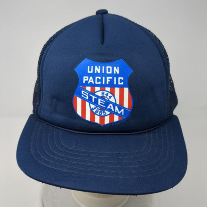 Union Pacific Steam Snapback Rope Trucker Hat Blue OSFA Mesh Back