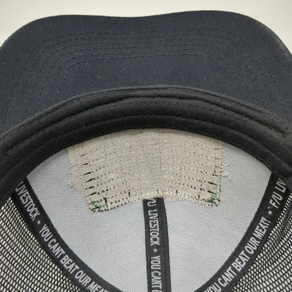 F/U Livestock Trucker Hat Black One Size DTF Down To Farm Patch Mesh Back