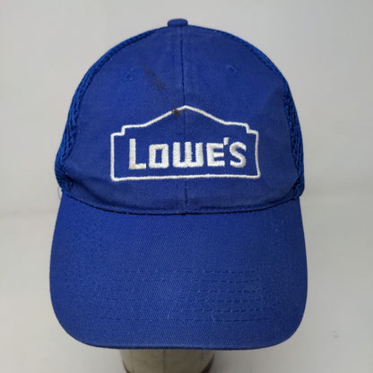 Lowe's Men's Strapback Mesh Back Hat Blue Size OSFA Embroidered Logo Cotton