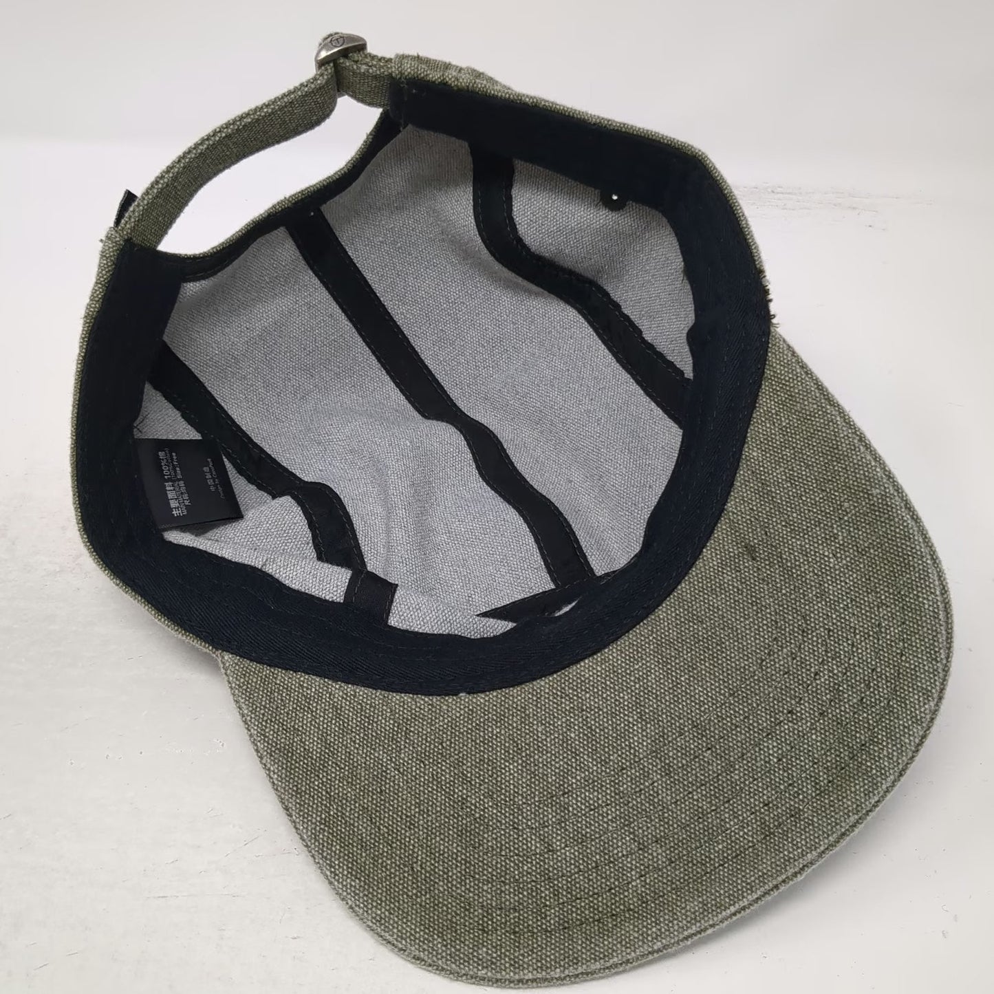 On The Moment 5 Panel Green Hat One Size Adjustable Slideback Cotton Campfire
