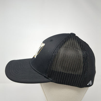 Old English K Fitted Mesh Back Trucker Hat Black 7 3/8-8 Embroidered