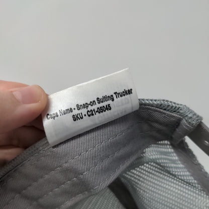 Snap-on Patch Snapback Mesh Back Trucker Hat Gray One Size 6 Panel