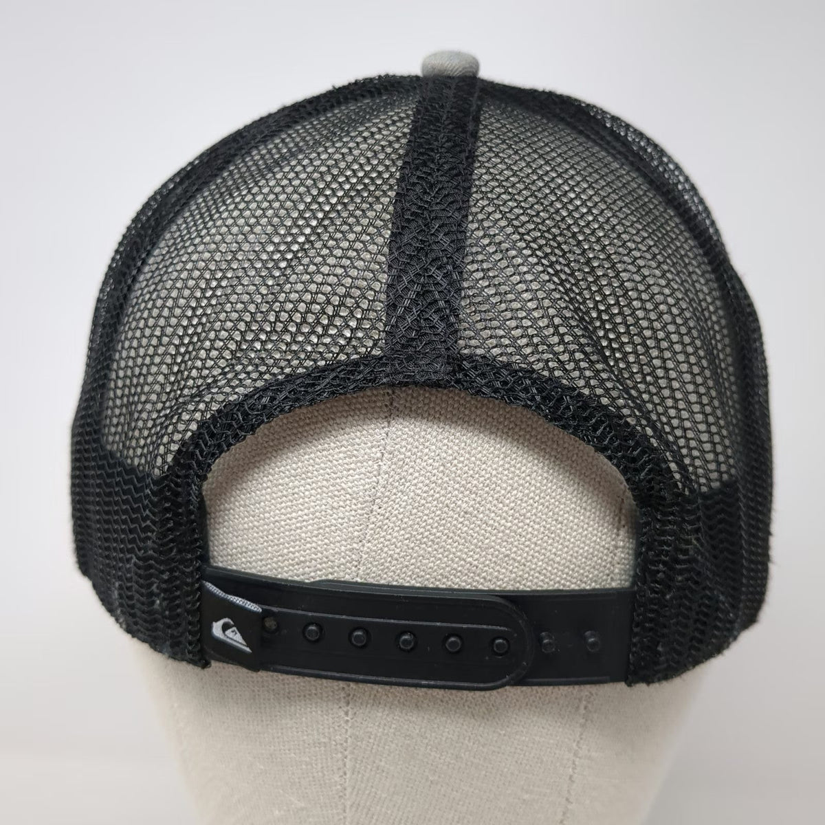 Quiksilver Trucker Hat Gray Black One Size Snapback Mesh Front Logo Patch