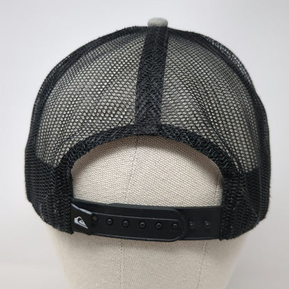 Quiksilver Trucker Hat Gray Black One Size Snapback Mesh Front Logo Patch