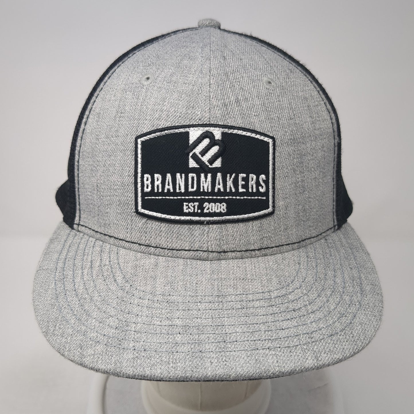 Brandmakers Est. 2008 Snapback Trucker Hat Gray One Size Mesh Back Brand Makers