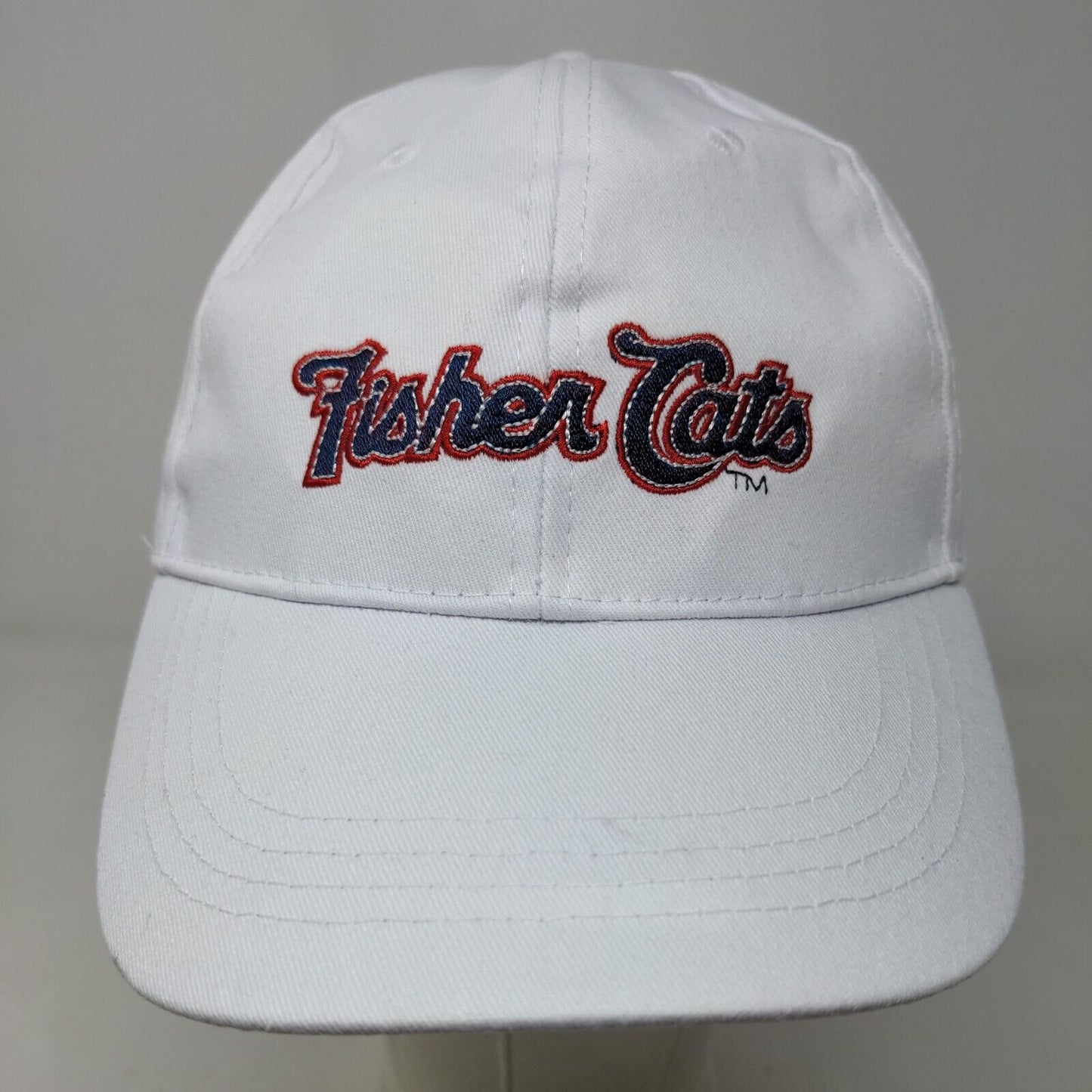 New Hampshire Fisher Cats Men's Strapback Hat White Adjustable Embroidered Logo