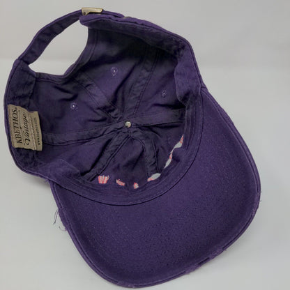 Royalty Slideback Hat Purple OSFA Embroidered Solid KB ETHOS Vintage