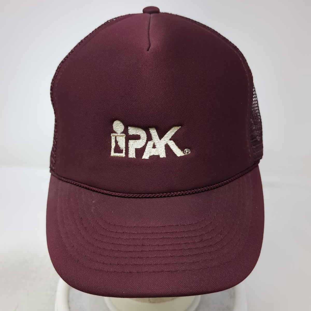 Otto Cap Trucker Hat Red One Size IPAK Logo Mesh Snapback Rope Foam High Crown