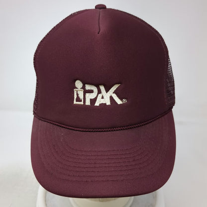 Otto Cap Trucker Hat Red One Size IPAK Logo Mesh Snapback Rope Foam High Crown