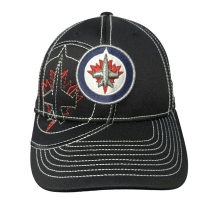 Winnipeg Jets NHL Reebok Cap Black L/XL Contrast Stitching Center Ice Fit Hat