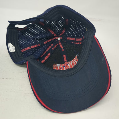 Blue One Size Baseball Cap Hat National Guard Fishing FLW Mesh Strapback Red