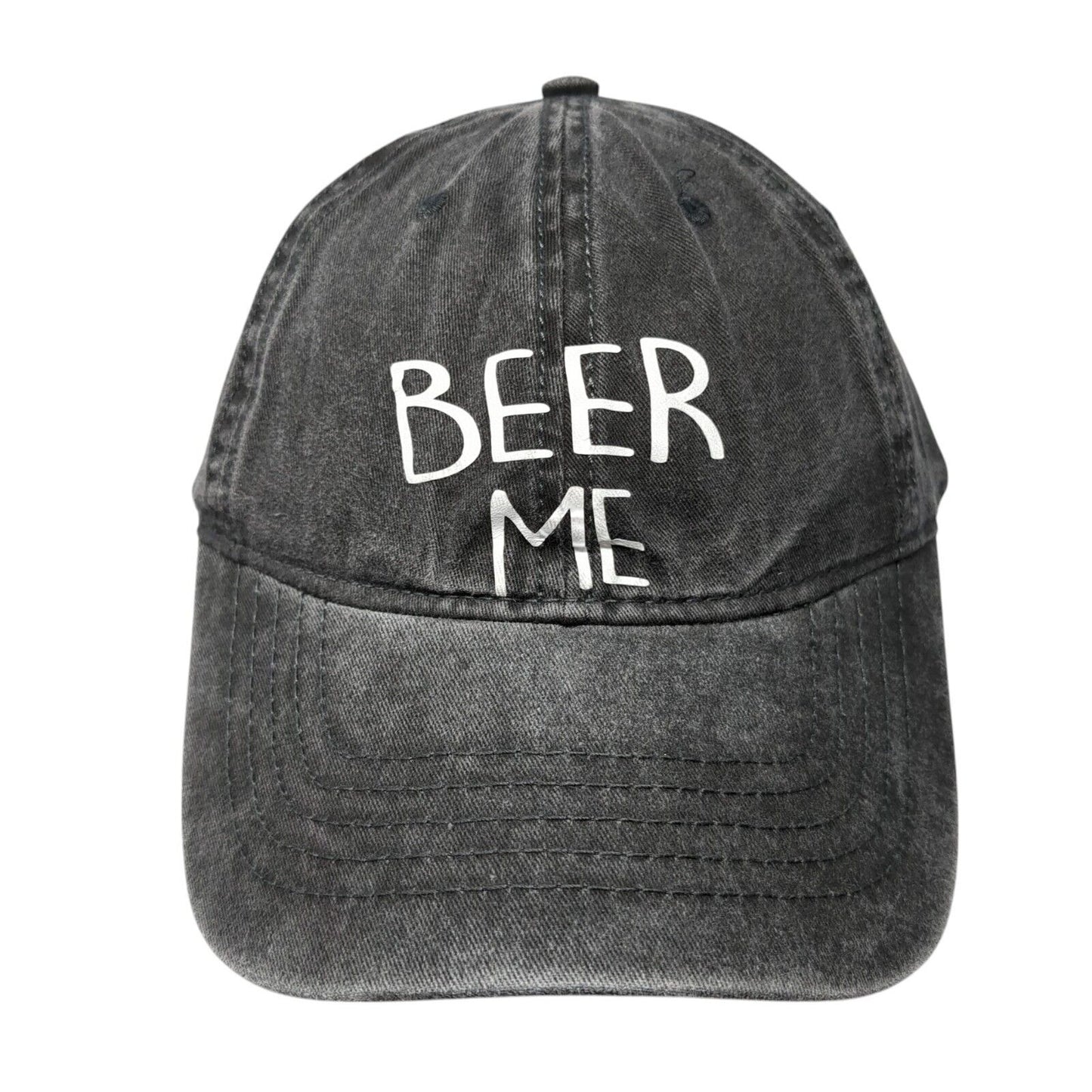 Beer Me Slideback Hat Gray Black Soot One Size Adjustable Vent Holes