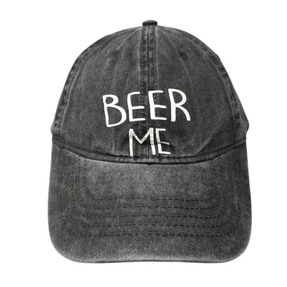 Beer Me Slideback Hat Gray Black Soot One Size Adjustable Vent Holes