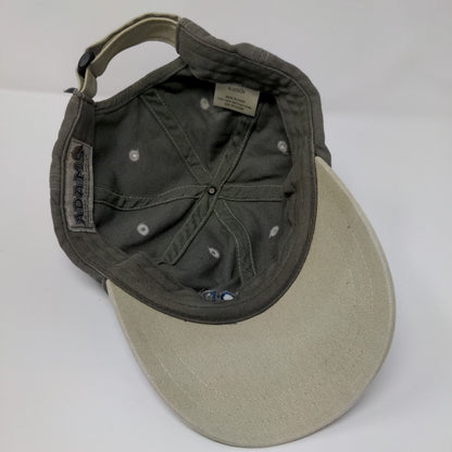 Micron Strapback Hat Grayish Brown One Size Adjustable Embroidered Adams Cotton