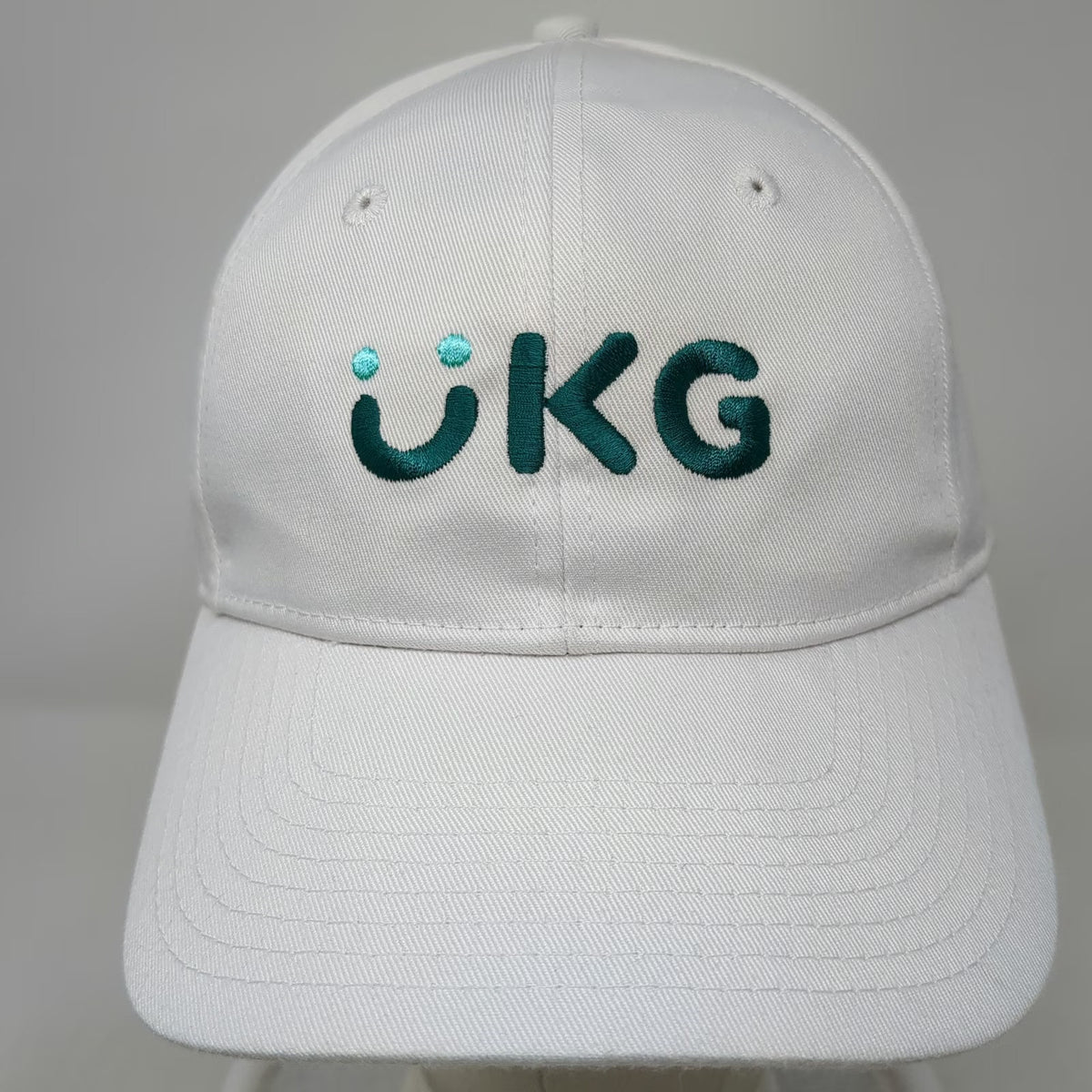 UKG Ultimate Kronos Group White Baseball Cap One Size Strapback Hat Logo Sewn